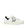 Pinko Chaussures De Tennis En Cuir Avec Logo Noir Et Blanc