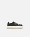 Pinko Yoko 06 Metallic-trim Platform Sneakers In Black/platinum