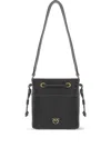 Pinko Leather Shoulder Bag With Gold Accents In Black