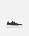 Pinko Leather Sneakers With Platform Sole In Limo Black