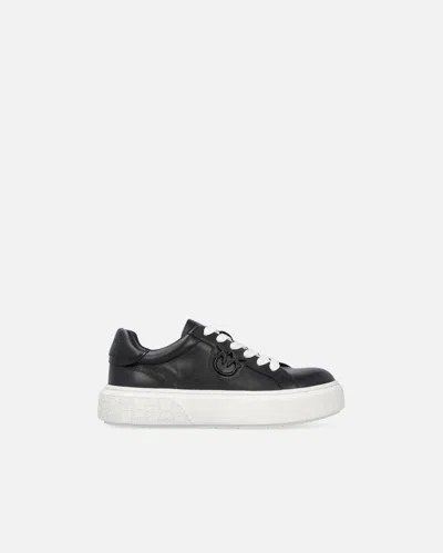 PINKO LEATHER SNEAKERS WITH PLATFORM SOLE
