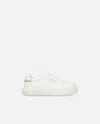 Pinko Chaussures De Tennis En Cuir Avec Semelle Plateforme In Milk White