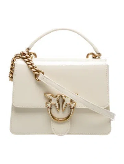 Pre-owned Pinko Leather Top Handle Bag In Neutral