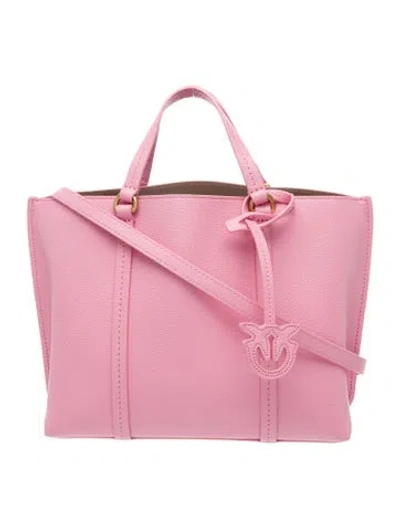 Pre-owned Pinko Leather Top Handle Bag In Pink