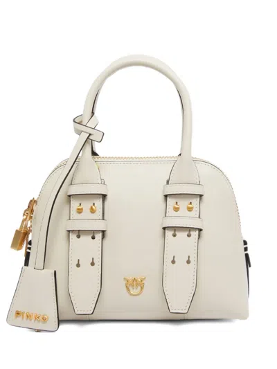 Pinko Leather Mini Escape Bag Bowling Bag In White