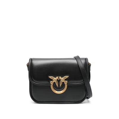 Pinko Leather Tote Bags In Black  