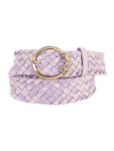 Pre-owned Pinko Leather Waist Belt W/ Tags In Purple