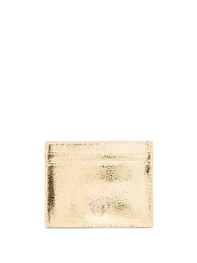 Pinko Leather Wallet In Gold