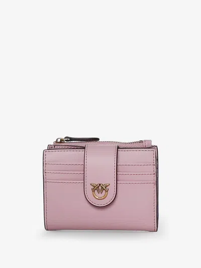 Pinko Leather Wallet In Pink