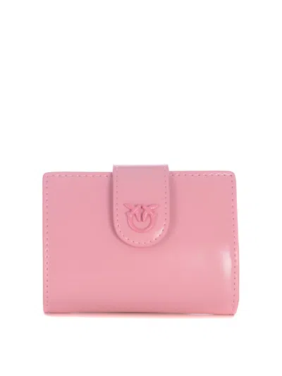 Pinko Leather Wallet In Rosa Lucido