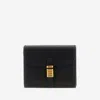 Pinko Saddle Black Wallet With Logo Detail On The Front In Leather Woman In Black