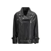 Pinko Biker Jacket With Belt In Black