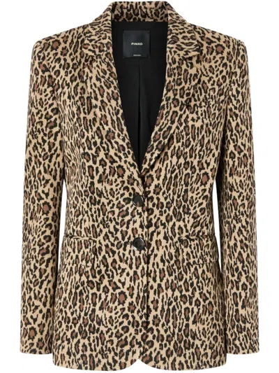 Pinko Sakko Mit Leoparden-print In Brown