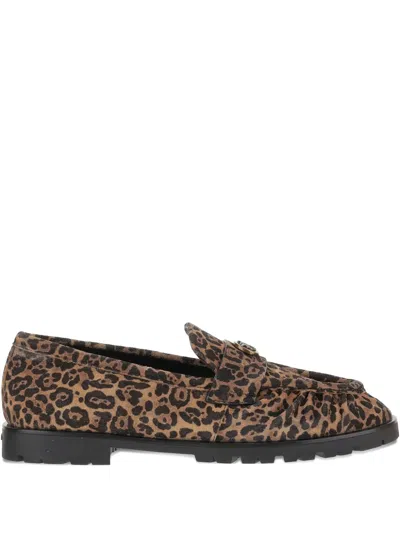 PINKO LEOPARD-PRINT LOAFERS