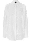 Pinko Leopard Print Long Sleeve Shirt In White