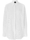 Pinko Leopard Print Long Sleeve Shirt In White
