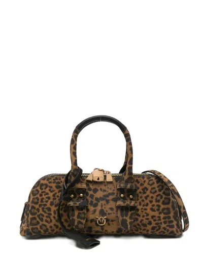 Pinko Leopard-print Padlock Tote Bag In Animal Print