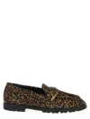 Pinko Leopard Print Slip On Loafers In Animal Print