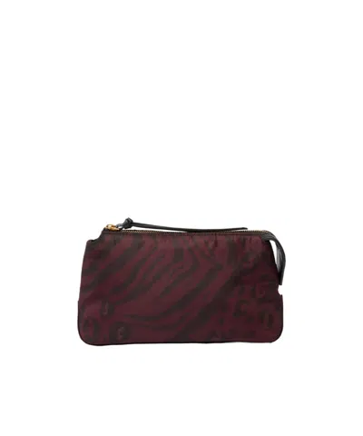 Pinko Leopard Printed Zipped Clutch Bag In Pattern