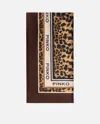 Pinko Thin Leopard Twill Scarf In Brown