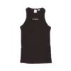 Pinko Denim Ribbed Tank Top With Golden Logo In Black