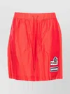 Pinko Lewis Bermuda Shorts Elastic Waistband In Red
