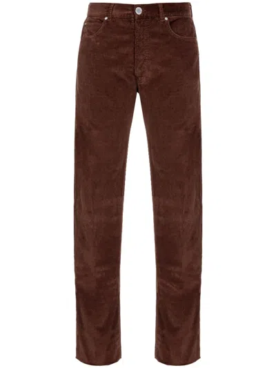 Pinko Leyda Straight-leg Corduroy Trousers In Brown