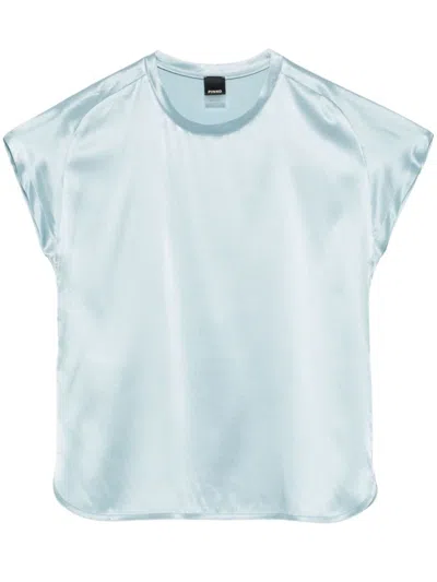 PINKO PINKO LIGHE BLUE RELAXED SATIN FINISH TOP