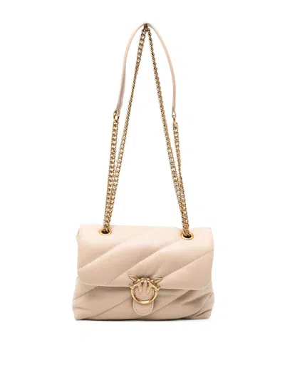 Pinko Light Beige Love Puff Mini Quilted Bag
