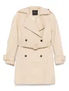 Pinko Light Beige 'tears' Double-breasted Trench Coat