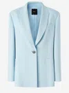 Pinko 'faraona' Light Blue Single-breasted Jacket With Peak Revers