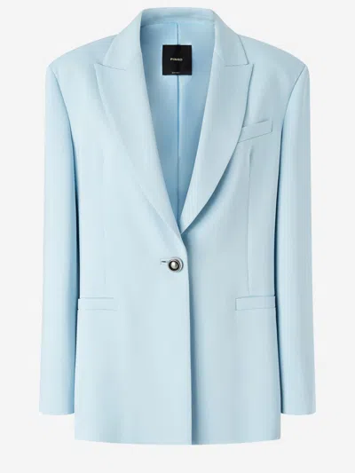 PINKO LIGHT BLUE CADY BLAZER