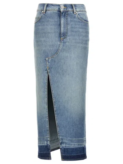 PINKO LIGHT BLUE DENIM MAXI SKIRT
