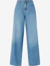 Pinko Jean Palazzo En Denim Moyen Clair In Light Blue
