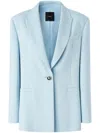Pinko 'faraona' Light Blue Single-breasted Jacket With Peak Revers