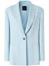 Pinko 'faraona' Light Blue Single-breasted Jacket With Peak Revers In Blue
