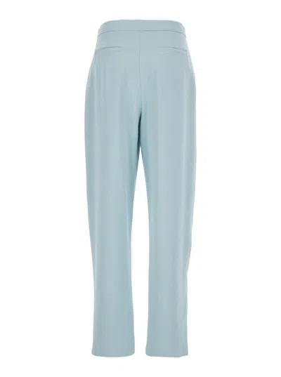 Pinko Light Blue Tailored Pants With Pleated Details
