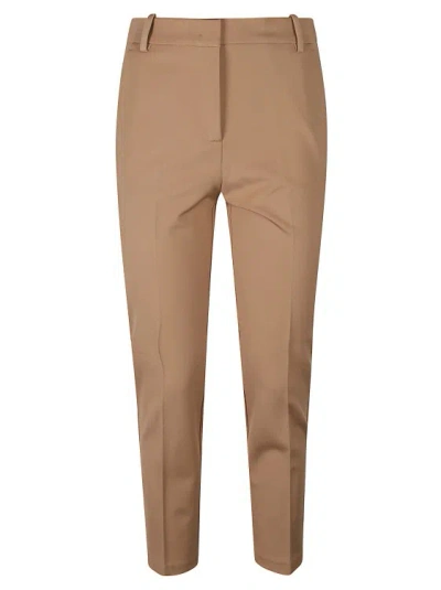 Pinko Light Brown Stretch-design Ribbed Trouser