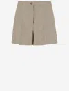 Pinko Penny Elegant Shorts With Side Pockets In Brown