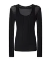 Pinko Light Gauze Long-sleeved Sweater In Black