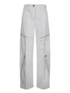 Pinko High-waisted Wide-leg Pants With Zippered Pockets In Grey