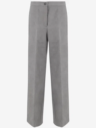 Pinko Light Grey Wide-leg Trousers In Gray