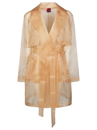 Pinko Light Knit Trench Coat For Women – Ss26 In Neutral