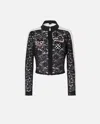 Pinko Lightweight Lace Jacket With Embroidered Patches In Black