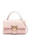 Pinko Love Quilted Top-handle Bag In Light Pink