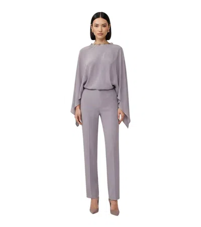 Pinko Light Purple Round Neck Jumpsuit In Brown