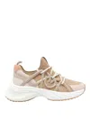Pinko Ariel Logo-detail Lace-up Sneakers In Neutral