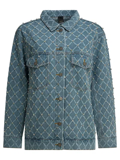Pinko Lightblue Cotton Jacket In Blue