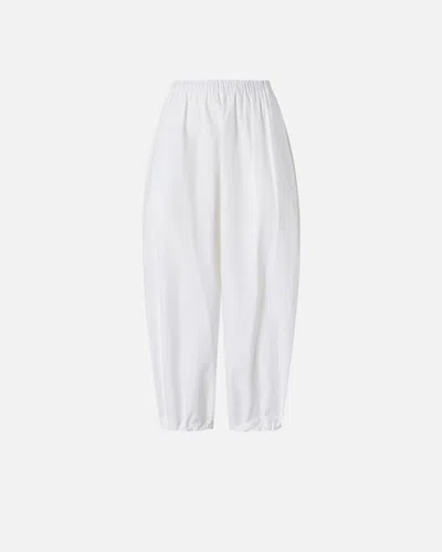 Pinko Lightweight Balloon Pants With Drawstring In Bright White