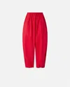 Pinko Lightweight Balloon Pants With Drawstring In Rosso Salsa
